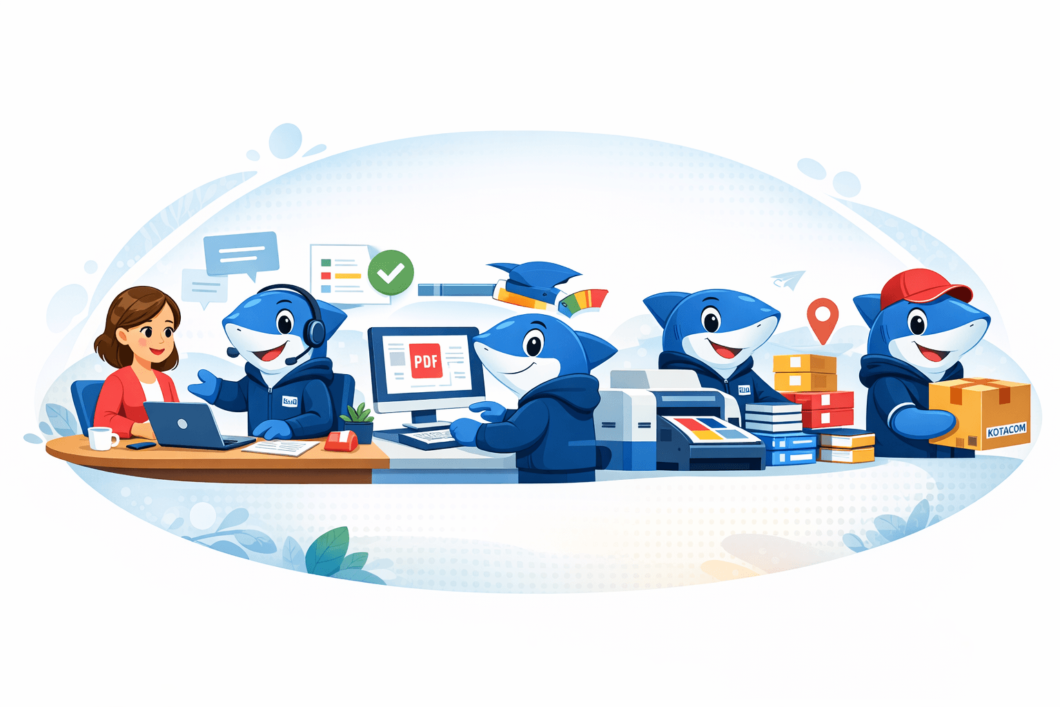 Kotacom IT services and printing illustration